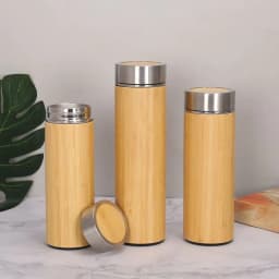 image-Stainless Steel Bamboo Insulated Thermos Cup 304