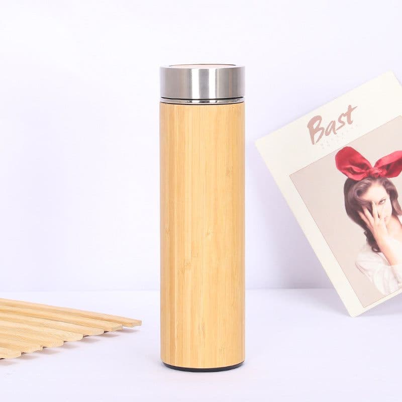 image-Stainless Steel Bamboo Insulated Thermos Cup 304