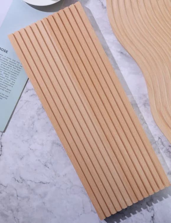 image-Beech Wood Serving Tray Square 10cm Rainbow Water Ripple Pattern
