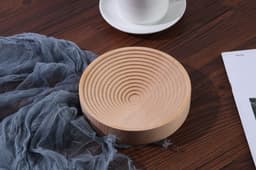 image-Beech Wood Serving Tray Square 10cm Rainbow Water Ripple Pattern