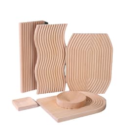 image-Beech Wood Serving Tray Square 10cm Rainbow Water Ripple Pattern