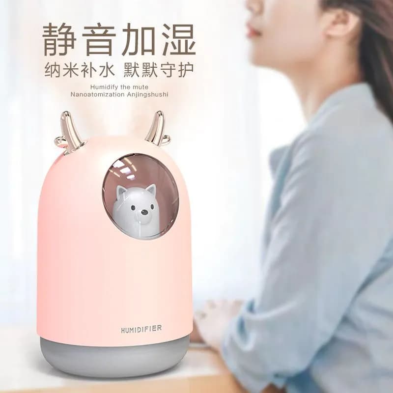 image-USB Pet Bear Humidifier M106 Cartoon Desktop Aromatherapy