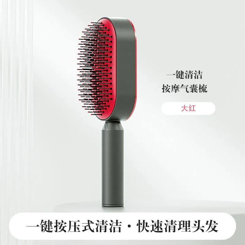 image-Narushima Massage Comb with Air Cushion and Press-Clean Design