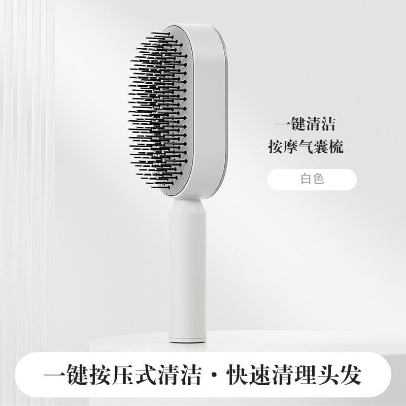 image-Narushima Massage Comb with Air Cushion and Press-Clean Design