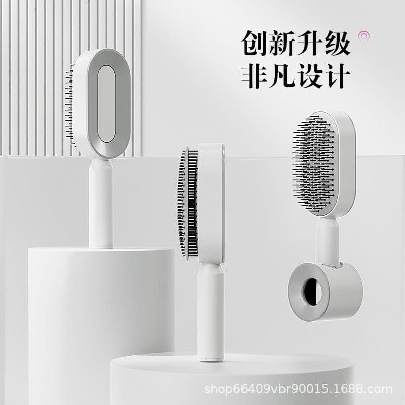 image-Narushima Massage Comb with Air Cushion and Press-Clean Design