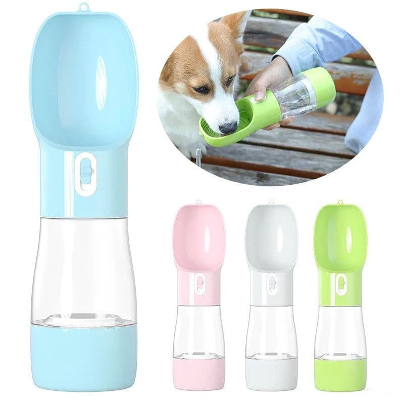image-Portable Pet Water Food Cup 300ml Multi-Functional Dispenser