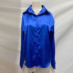 image-Women's Long-Sleeved Satin Shirt Single-Breasted Casual Top