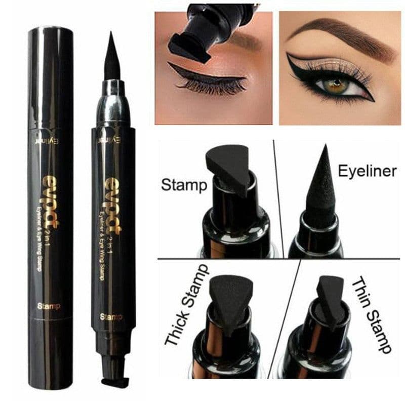 image-EVPCT Double-Ended Winged Eyeliner Stamp Pen - Black