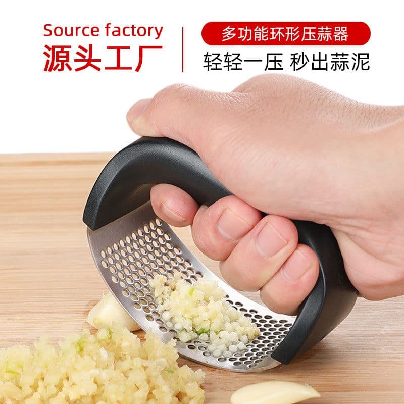 image-Stainless Steel Manual Garlic Press Kitchen Tool