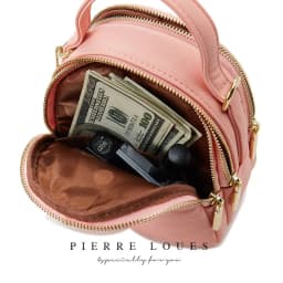 image-Pierre Louis Women's PU Leather Backpack Solid Color Medium Capacity