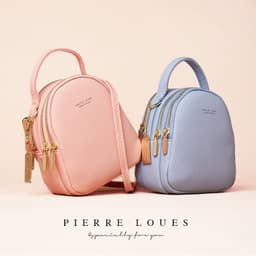 image-Pierre Louis Women's PU Leather Backpack Solid Color Medium Capacity