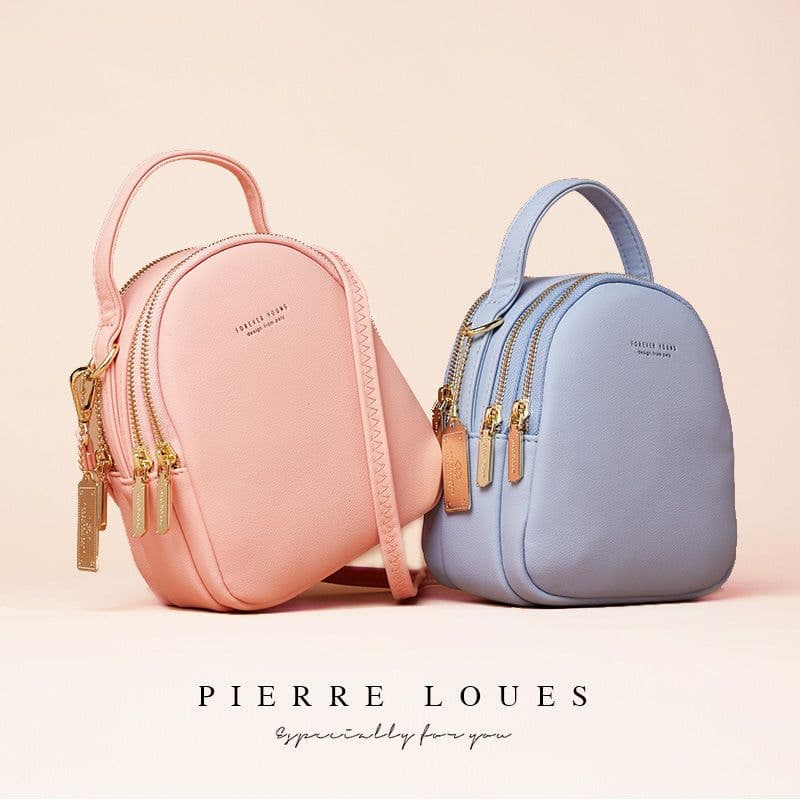 image-Pierre Louis Women's PU Leather Backpack Solid Color Medium Capacity