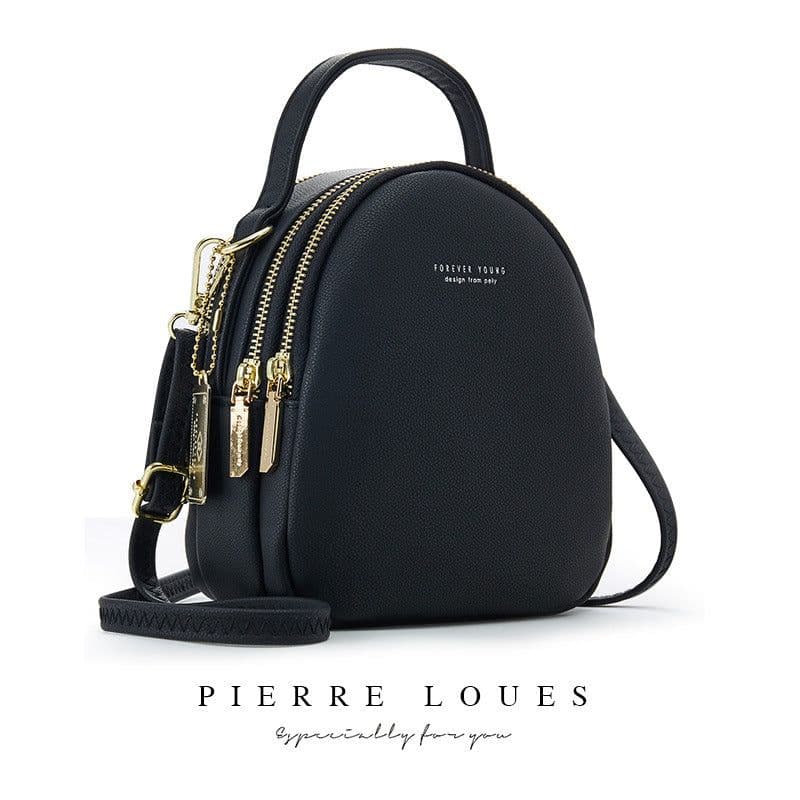 image-Pierre Louis Women's PU Leather Backpack Solid Color Medium Capacity