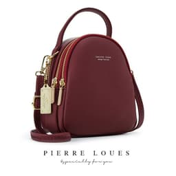 image-Pierre Louis Women's PU Leather Backpack Solid Color Medium Capacity