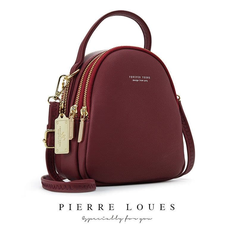 image-Pierre Louis Women's PU Leather Backpack Solid Color Medium Capacity