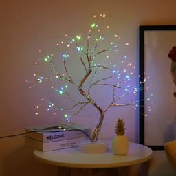 image-LED Tree Light Copper Wire 36 Lights Battery USB Touch Switch Warm White