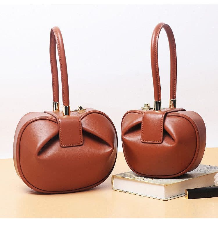 image-Women's Leather Dumpling Shoulder Bag Yellow Cowhide Handbag