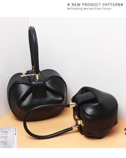 image-Women's Leather Dumpling Shoulder Bag Yellow Cowhide Handbag