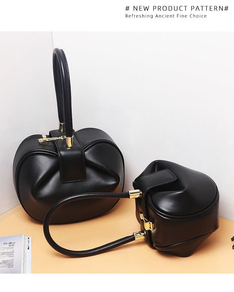 image-Women's Leather Dumpling Shoulder Bag Yellow Cowhide Handbag