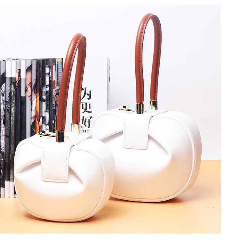 image-Women's Leather Dumpling Shoulder Bag Yellow Cowhide Handbag