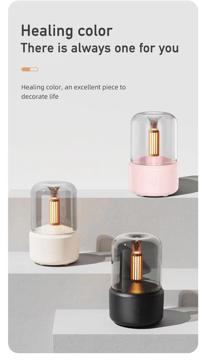image-USB Desktop Humidifier Candlelight Aromatherapy Diffuser DQ702