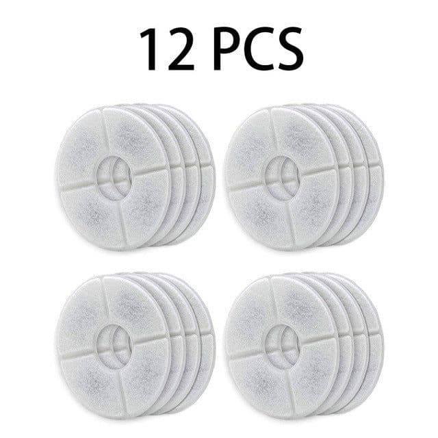 image-Pet Water Dispenser Round Filter Replacement 12 Pack QICHEN