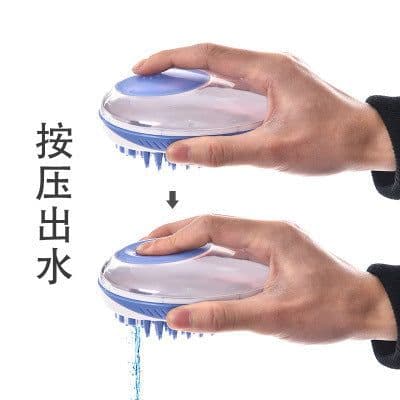 image-Qi Ting Dog Bathing Massage Brush Pet Hair Removal Comb Green
