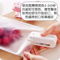image-Portable Mini Heat Sealing Machine for Plastic Bags - Pink
