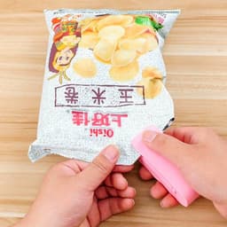image-Portable Mini Heat Sealing Machine for Plastic Bags - Pink