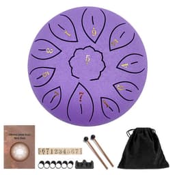 image-6-inch Steel Tongue Drum 8-Tone Ethereal Drum with Accessories