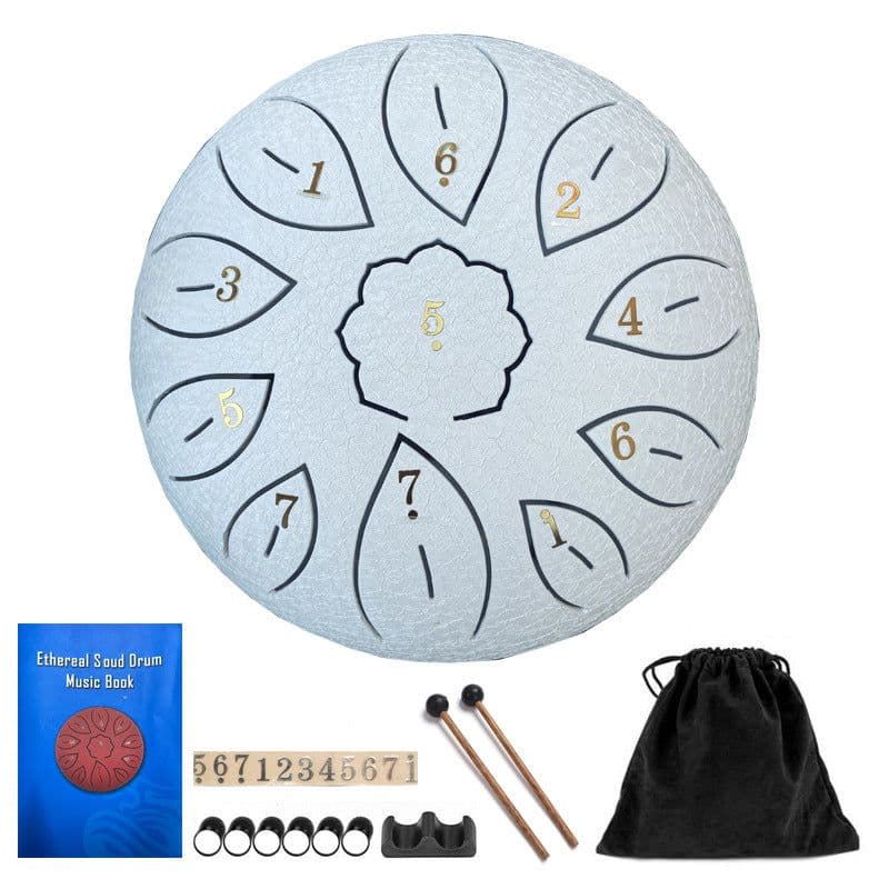 image-6-inch Steel Tongue Drum 8-Tone Ethereal Drum with Accessories