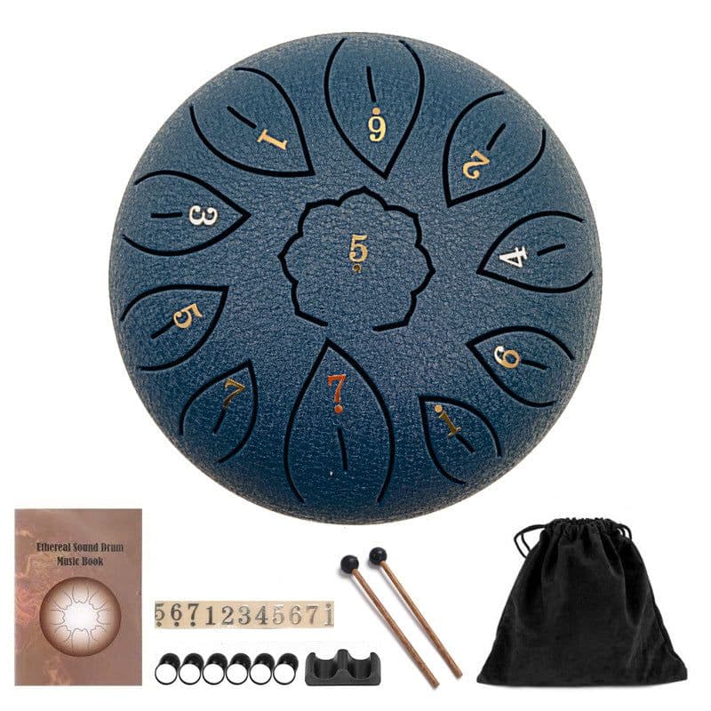 image-6-inch Steel Tongue Drum 8-Tone Ethereal Drum with Accessories