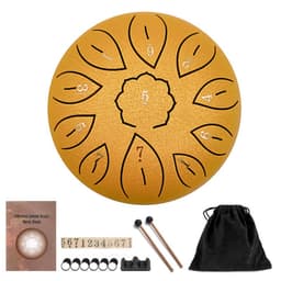 image-6-inch Steel Tongue Drum 8-Tone Ethereal Drum with Accessories