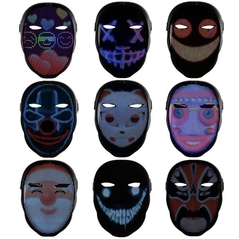 image-LED Bluetooth Face Mask with APP Control for Parties and Festivals