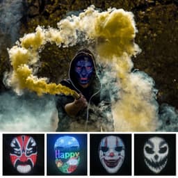 image-LED Bluetooth Face Mask with APP Control for Parties and Festivals