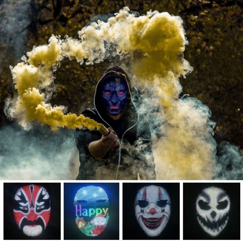 image-LED Bluetooth Face Mask with APP Control for Parties and Festivals