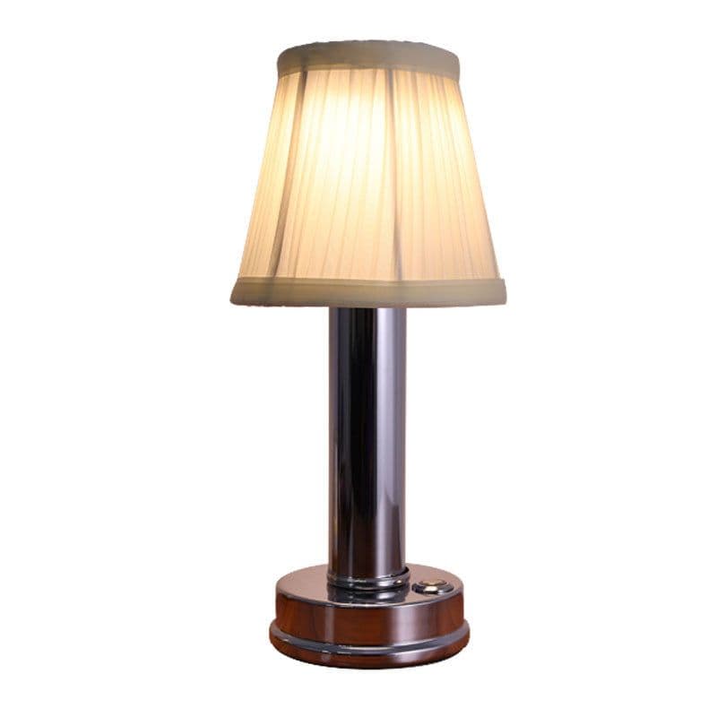 image-Nordic Fabric Lampshade Table Lamp USB Charging Bedside Light