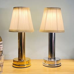image-Nordic Fabric Lampshade Table Lamp USB Charging Bedside Light