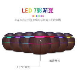 image-USB Mushroom Wood Grain Humidifier Aroma Diffuser with Night Light
