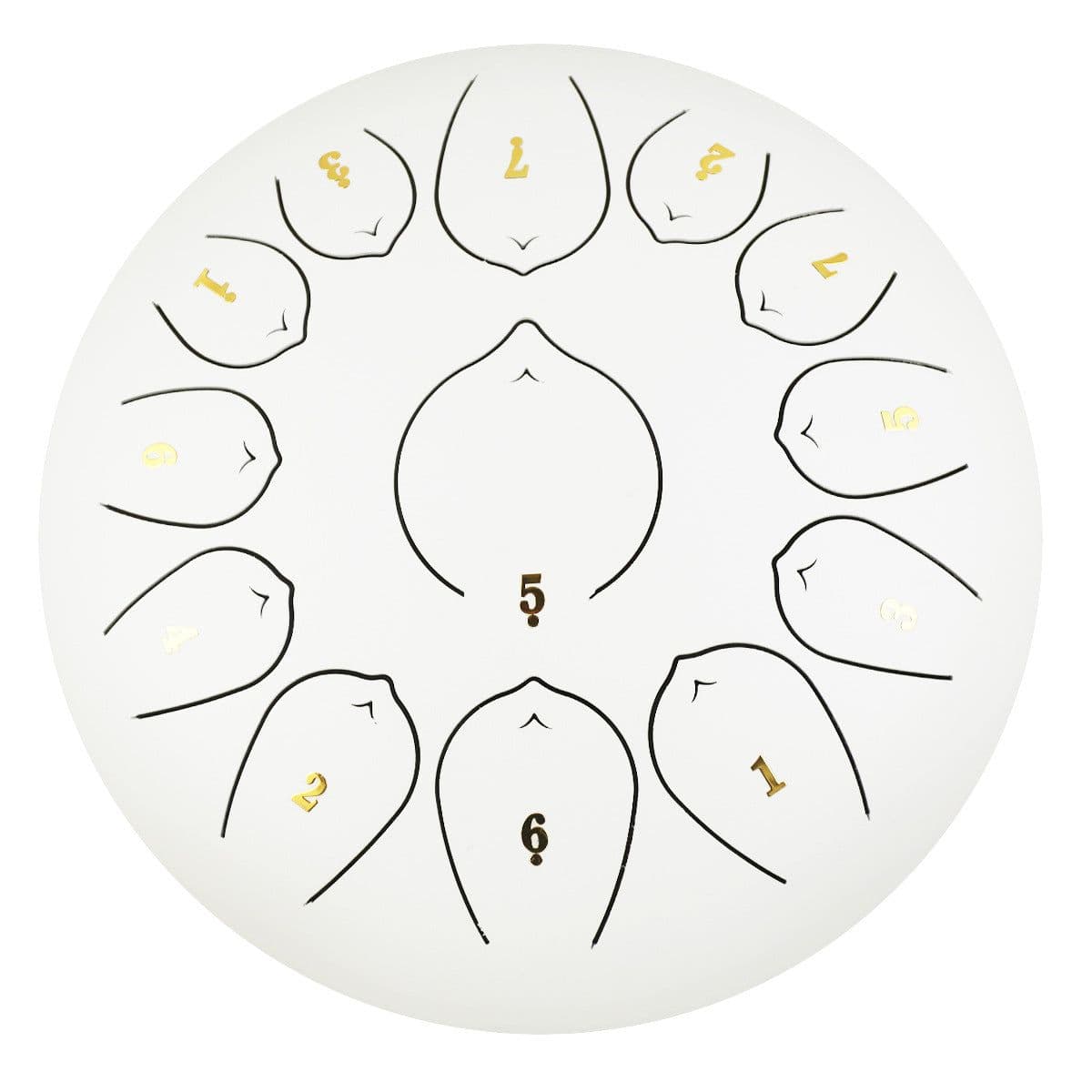 image-Ethereal Drum 12 Inch Steel Tongue Drum 13 Tone Sanskrit