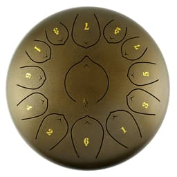 image-Ethereal Drum 12 Inch Steel Tongue Drum 13 Tone Sanskrit