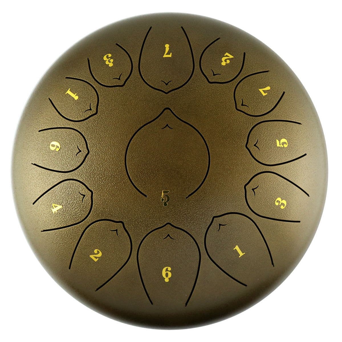 image-Ethereal Drum 12 Inch Steel Tongue Drum 13 Tone Sanskrit