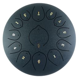 image-Ethereal Drum 12 Inch Steel Tongue Drum 13 Tone Sanskrit
