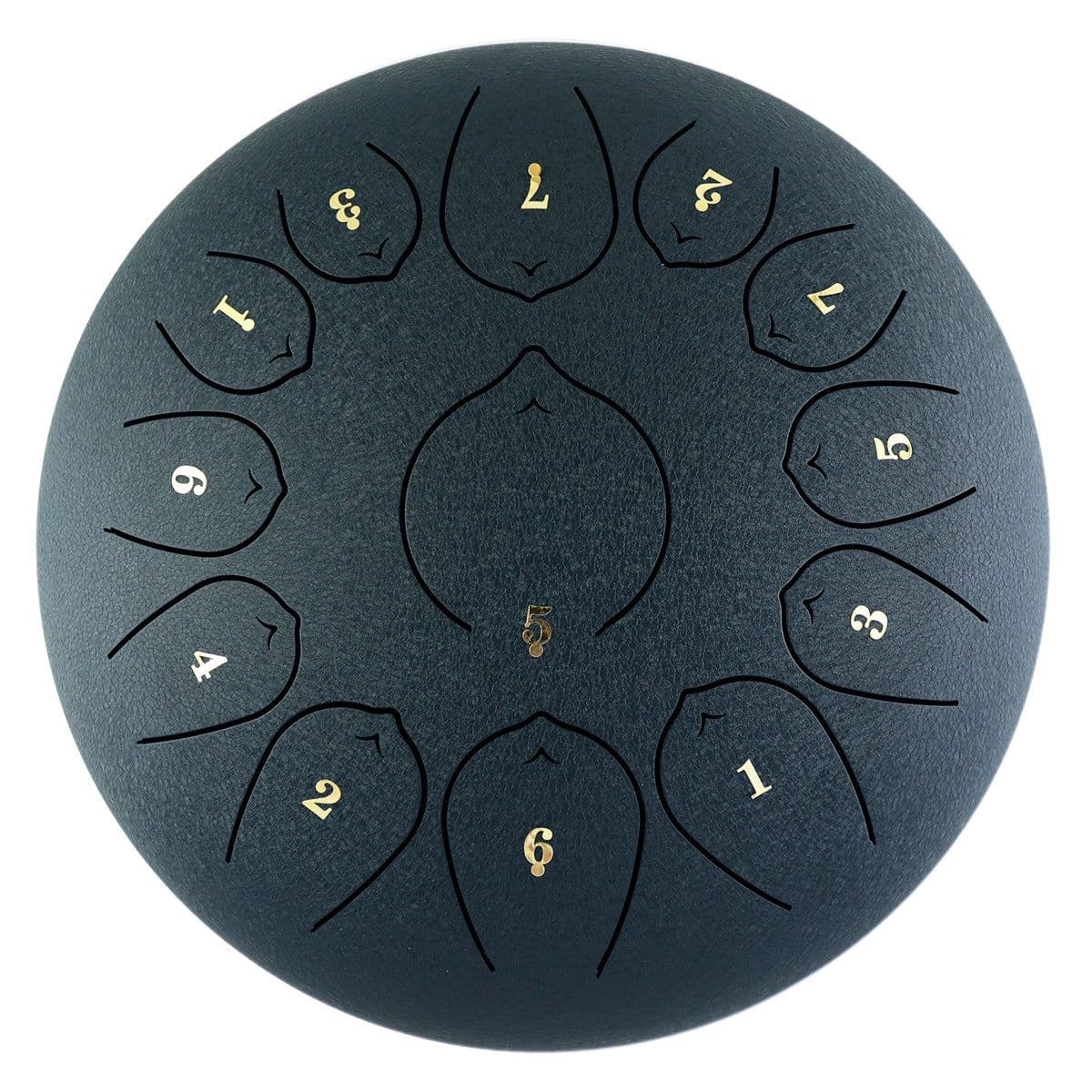 image-Ethereal Drum 12 Inch Steel Tongue Drum 13 Tone Sanskrit
