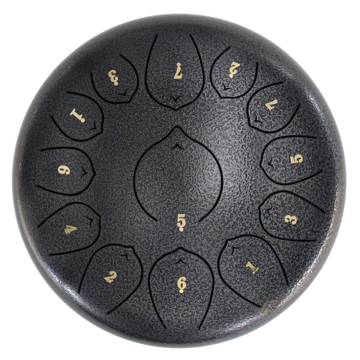 image-Ethereal Drum 12 Inch Steel Tongue Drum 13 Tone Sanskrit