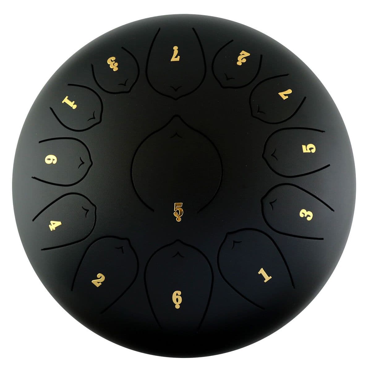 image-Ethereal Drum 12 Inch Steel Tongue Drum 13 Tone Sanskrit