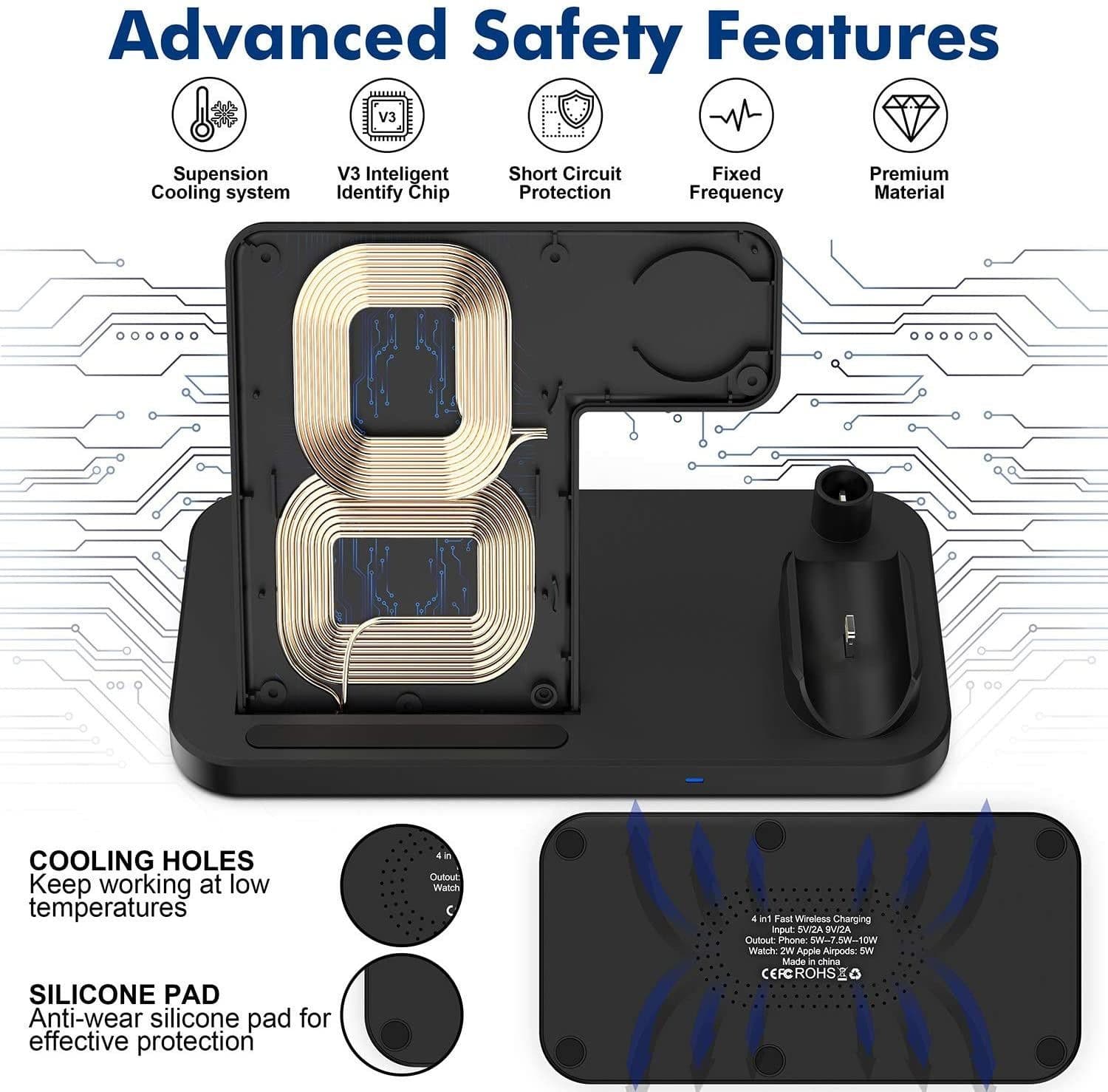 image-4-in-1 Wireless Charger W30 9V Multi-Device Charging Station