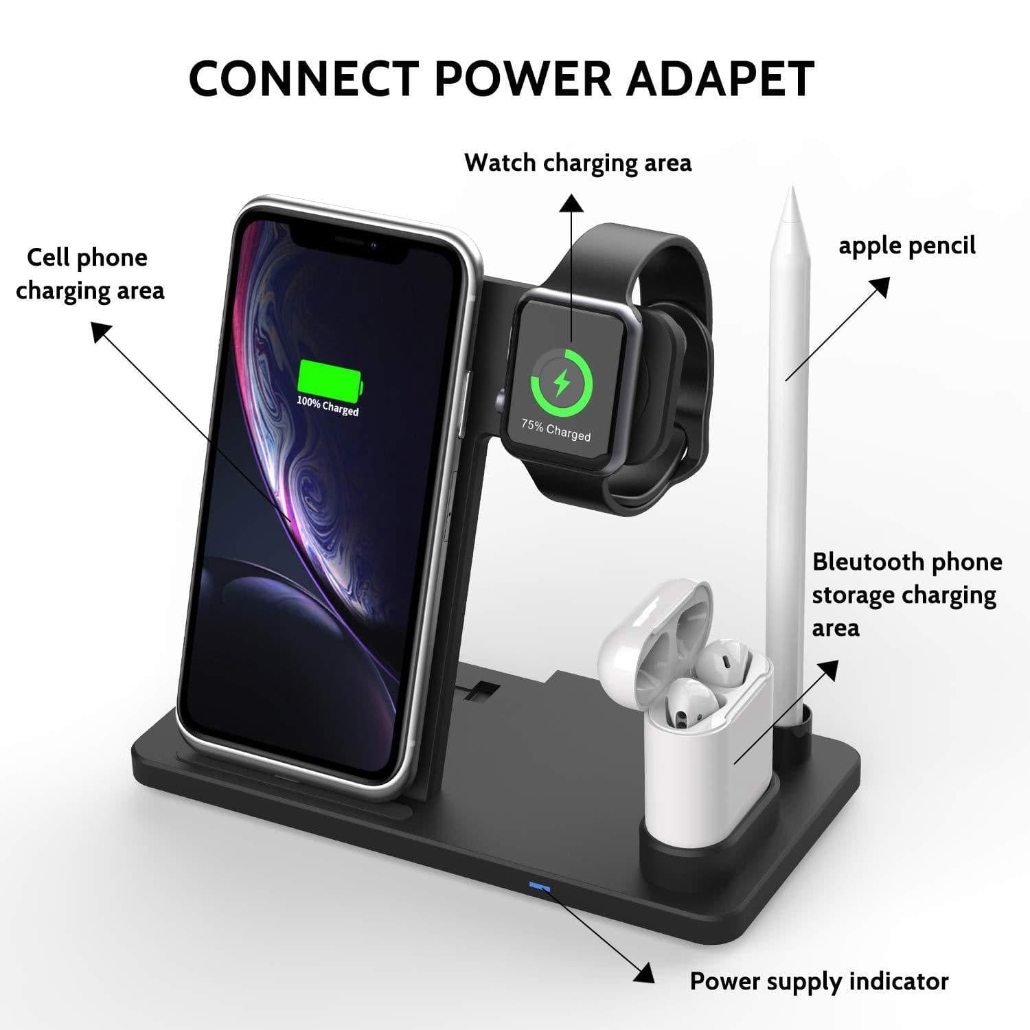 image-4-in-1 Wireless Charger W30 9V Multi-Device Charging Station