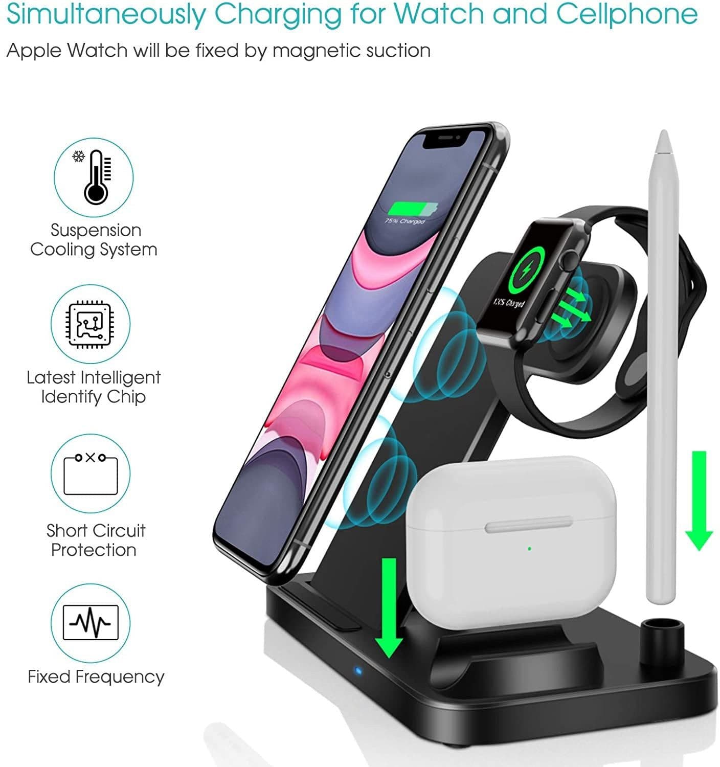 image-4-in-1 Wireless Charger W30 9V Multi-Device Charging Station