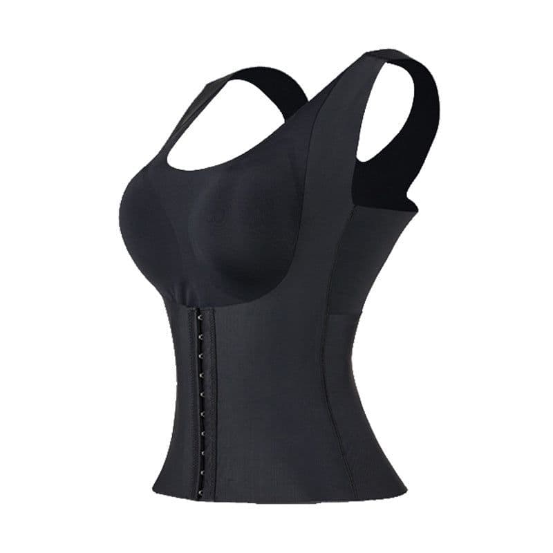 image-Women's Seamless Shaping Bra Vest with Abdomen Support